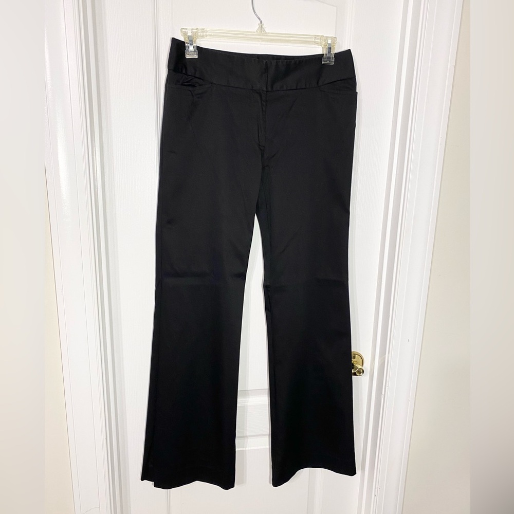Y2K Karen Kane Flare Leg Mid Rise Tailored Pants Trousers Black Size 10